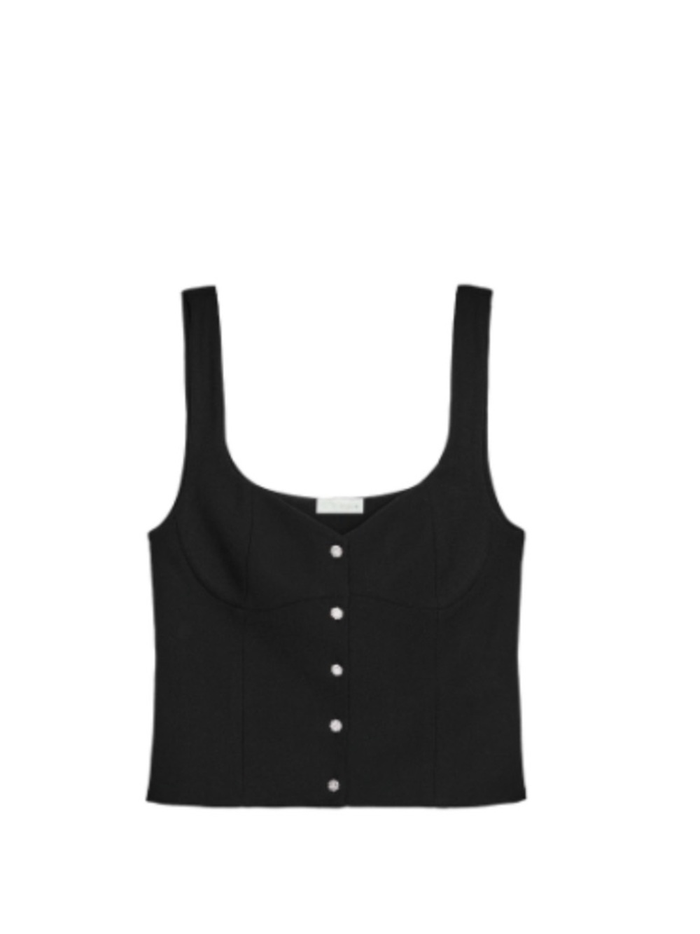 ZARA JEWEL BUTTON CREPE TOP
BLACK
